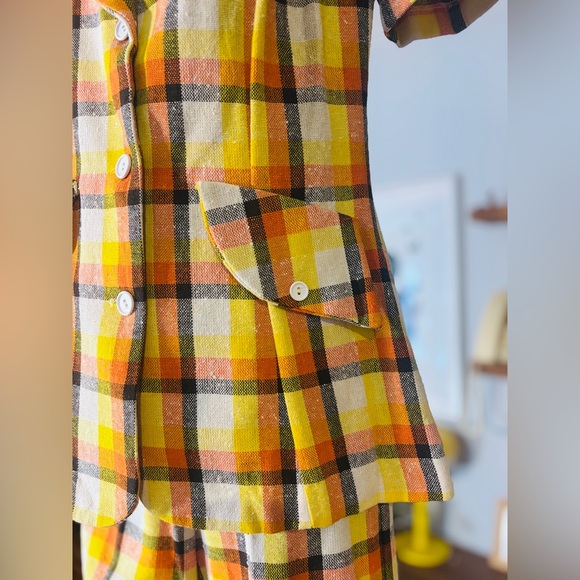 🌼 Vintage 1960s–Early 1970s Antigo Montreal Plaid Two-Piece Set - Picture 3 of 12